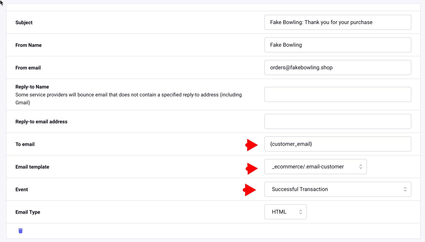 Customer notification