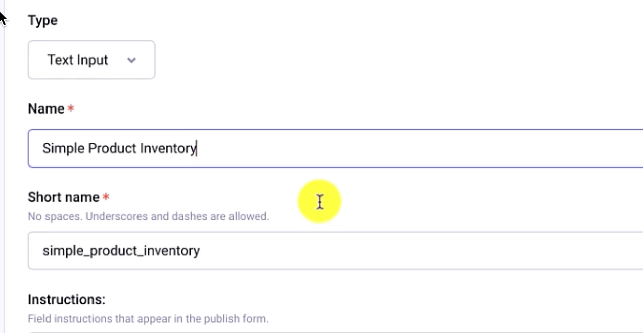 Simple Product Inventory field