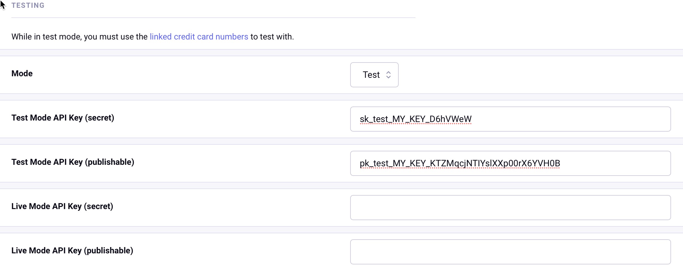 Payment Gateway config